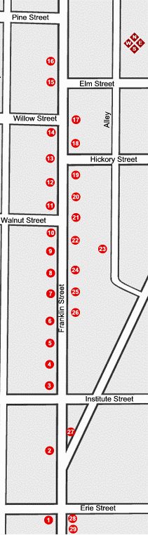 North Franklin Street tour map