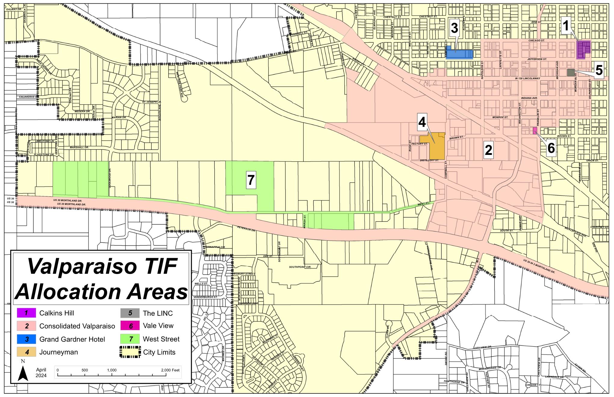 Valpo TIF Website Maps Tax Allocation Areas 